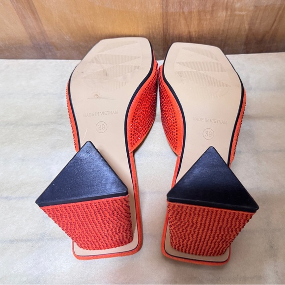 Orange Rhinestone Mules - Picture 3 of 6